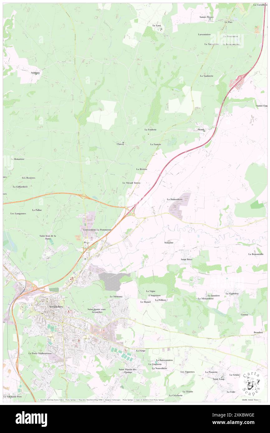 Ponts, Manica, Francia, Normandia, N 48 42' 11'', S 1 20' 41''', MAP, Cartascapes Map pubblicata nel 2024. Esplora Cartascapes, una mappa che rivela i diversi paesaggi, culture ed ecosistemi della Terra. Viaggia attraverso il tempo e lo spazio, scoprendo l'interconnessione del passato, del presente e del futuro del nostro pianeta. Foto Stock