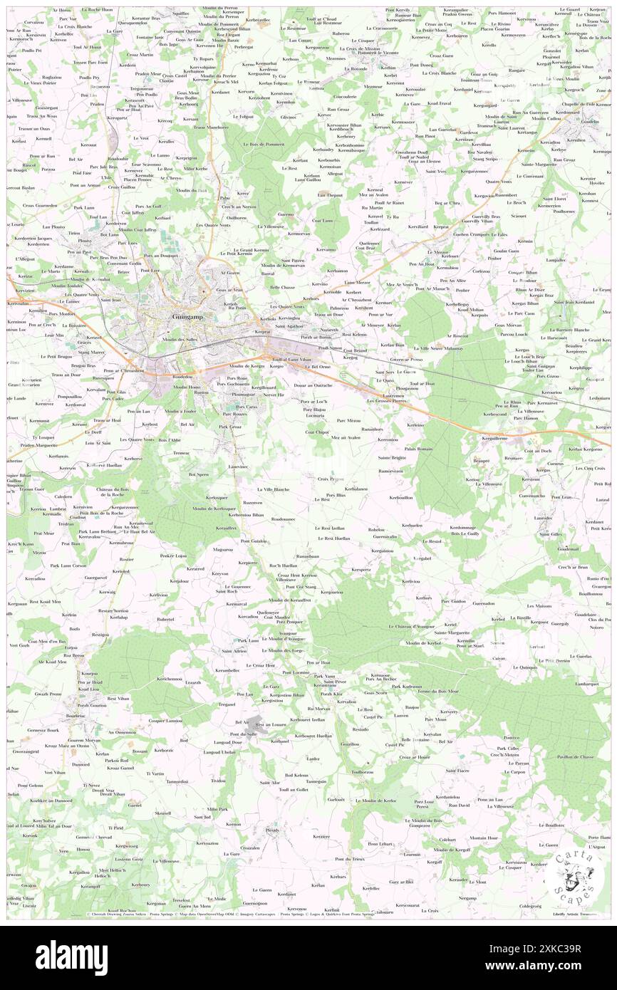 Ploumagoar, Côtes-d'Armor, FR, Francia, Bretagna, N 48 32' 43'', S 3 7' 56'', MAP, Cartascapes Map pubblicata nel 2024. Esplora Cartascapes, una mappa che rivela i diversi paesaggi, culture ed ecosistemi della Terra. Viaggia attraverso il tempo e lo spazio, scoprendo l'interconnessione del passato, del presente e del futuro del nostro pianeta. Foto Stock