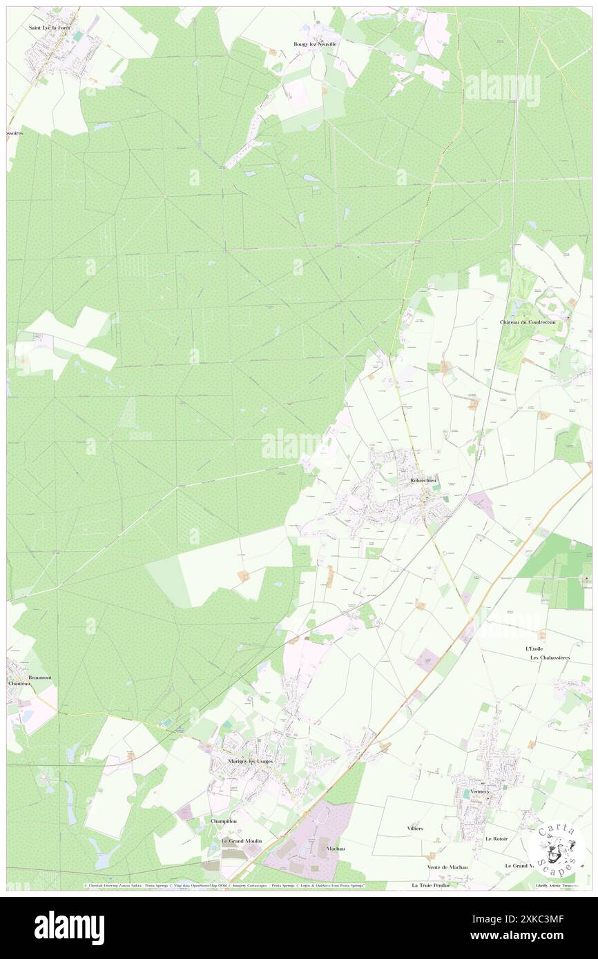 Rebrechien, Loiret, FR, Francia, Centro, N 47 59' 16'', N 2 2' 40'', MAP, Cartascapes Map pubblicata nel 2024. Esplora Cartascapes, una mappa che rivela i diversi paesaggi, culture ed ecosistemi della Terra. Viaggia attraverso il tempo e lo spazio, scoprendo l'interconnessione del passato, del presente e del futuro del nostro pianeta. Foto Stock