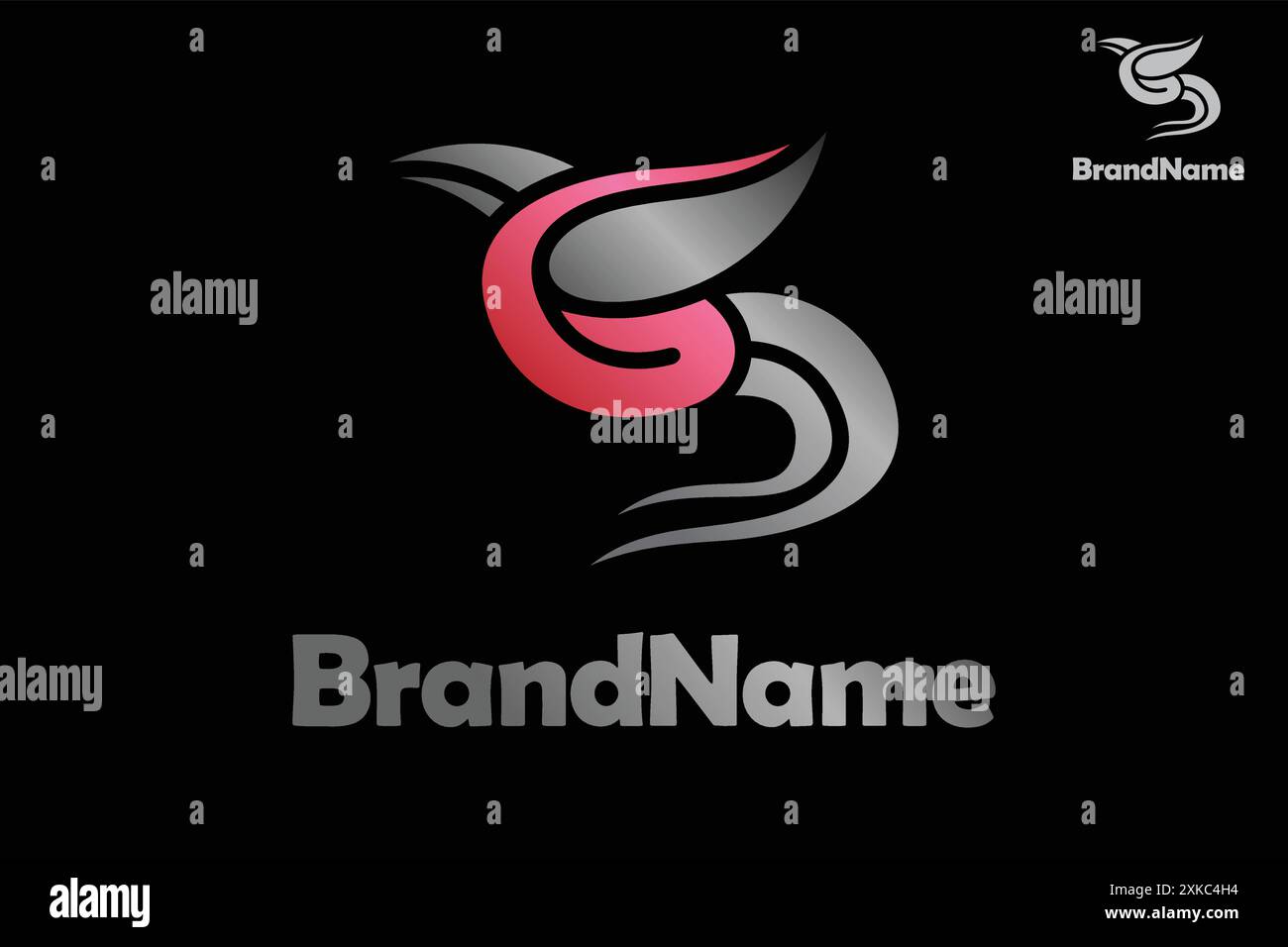 Elementi del modello di disegno dell'icona del logo di uccello lettera G. Questo logo è adatto a qualsiasi tipo di azienda o settore che sia impegnato in qualsiasi campo. Illustrazione Vettoriale