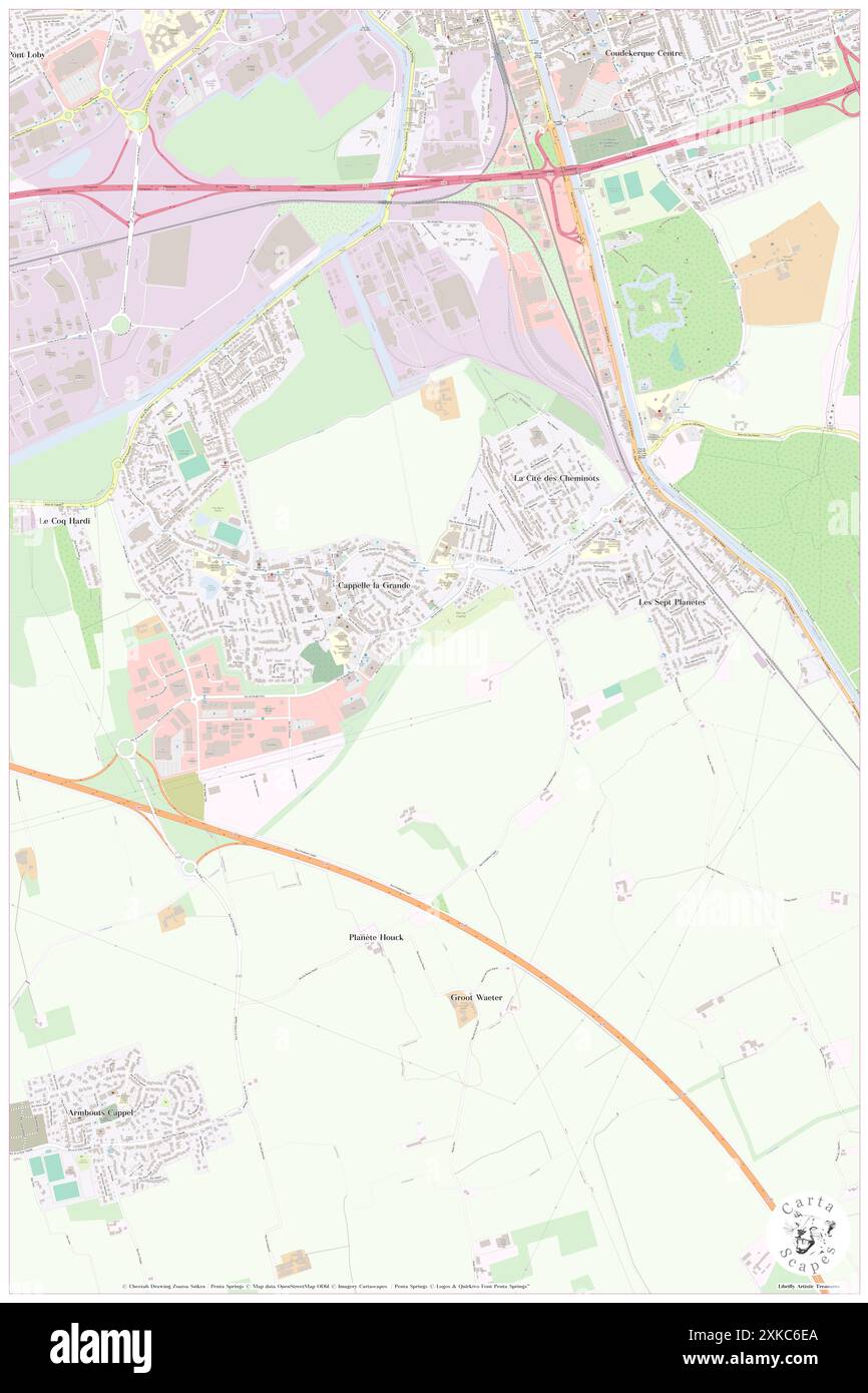 Cappelle-la-grande, Nord, FR, Francia, Hauts-de-France, N 50 59' 53'', N 2 21' 51'', MAP, Cartascapes Map pubblicata nel 2024. Esplora Cartascapes, una mappa che rivela i diversi paesaggi, culture ed ecosistemi della Terra. Viaggia attraverso il tempo e lo spazio, scoprendo l'interconnessione del passato, del presente e del futuro del nostro pianeta. Foto Stock