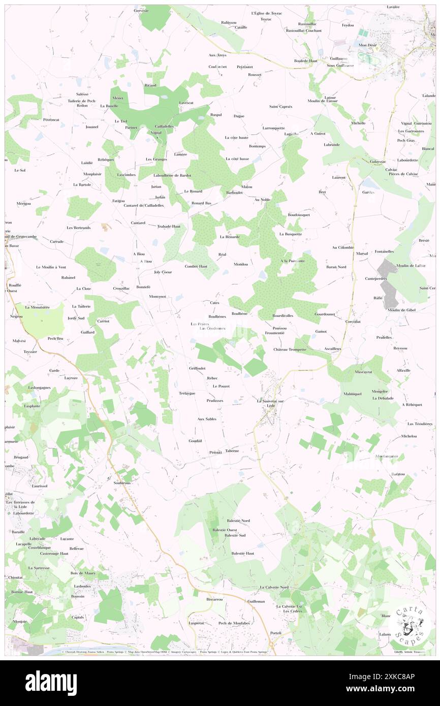 La Sauvetat-sur-Lede, Lot-et-Garonne, FR, Francia, Nouvelle-Aquitaine, N 44 28' 9'', N 0 43' 47'', MAP, Cartascapes Map pubblicata nel 2024. Esplora Cartascapes, una mappa che rivela i diversi paesaggi, culture ed ecosistemi della Terra. Viaggia attraverso il tempo e lo spazio, scoprendo l'interconnessione del passato, del presente e del futuro del nostro pianeta. Foto Stock