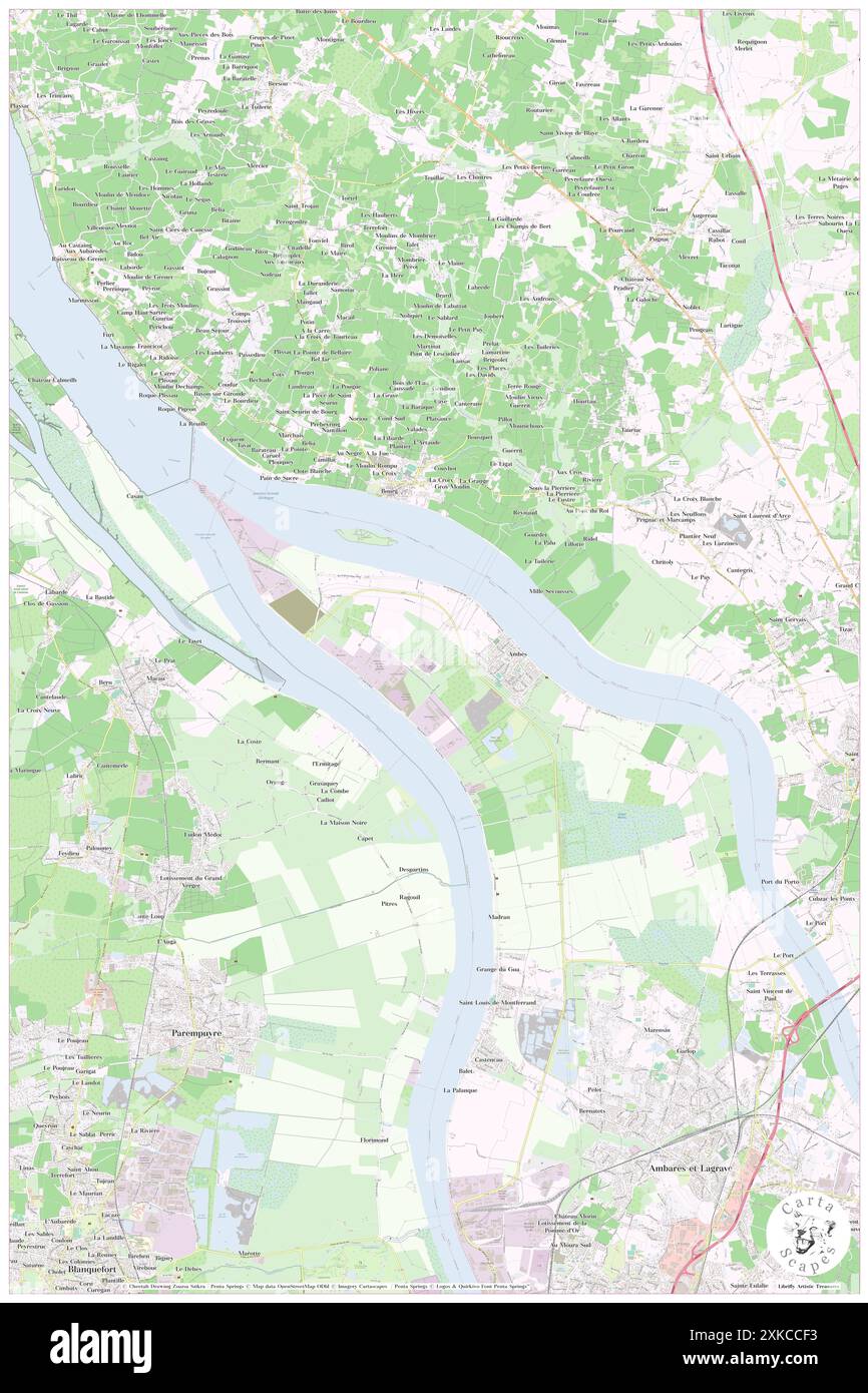 Ambes, Gironde, FR, Francia, Nouvelle-Aquitaine, N 45 0' 40'', S 0 31' 54'', MAP, Cartascapes Map pubblicata nel 2024. Esplora Cartascapes, una mappa che rivela i diversi paesaggi, culture ed ecosistemi della Terra. Viaggia attraverso il tempo e lo spazio, scoprendo l'interconnessione del passato, del presente e del futuro del nostro pianeta. Foto Stock