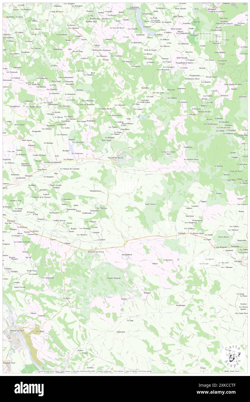 Montdurausse, Tarn, FR, Francia, Occitanie, N 43 56' 52'', N 1 34' 9'', MAP, Cartascapes Map pubblicata nel 2024. Esplora Cartascapes, una mappa che rivela i diversi paesaggi, culture ed ecosistemi della Terra. Viaggia attraverso il tempo e lo spazio, scoprendo l'interconnessione del passato, del presente e del futuro del nostro pianeta. Foto Stock