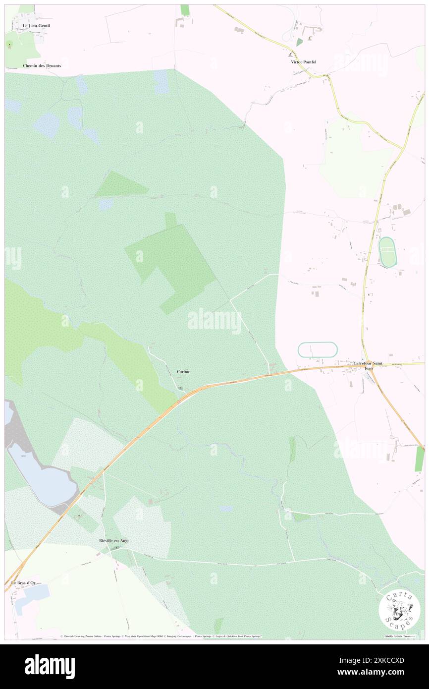 Corbon, Orne, FR, Francia, Normandia, N 48 27' 15''', N 0 37' 37'', MAP, Cartascapes Map pubblicata nel 2024. Esplora Cartascapes, una mappa che rivela i diversi paesaggi, culture ed ecosistemi della Terra. Viaggia attraverso il tempo e lo spazio, scoprendo l'interconnessione del passato, del presente e del futuro del nostro pianeta. Foto Stock