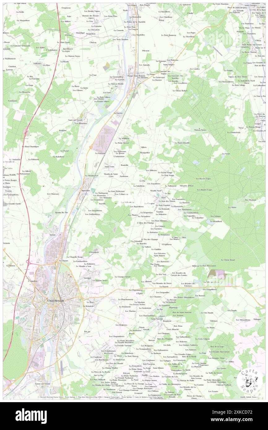 Ingrandes, Indre, FR, Francia, Centro, N 46 35' 50'', N 0 57' 47'', MAP, Cartascapes Map pubblicata nel 2024. Esplora Cartascapes, una mappa che rivela i diversi paesaggi, culture ed ecosistemi della Terra. Viaggia attraverso il tempo e lo spazio, scoprendo l'interconnessione del passato, del presente e del futuro del nostro pianeta. Foto Stock