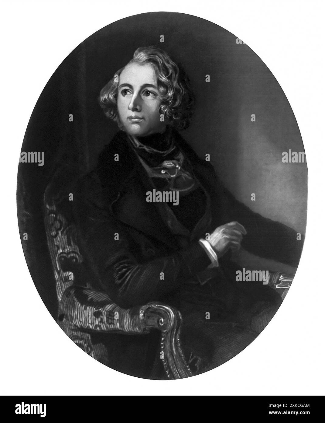 Ritratto dello scrittore inglese del XIX secolo, Charles Dickens (1812-1870) da giovane, circa 1840 Foto Stock