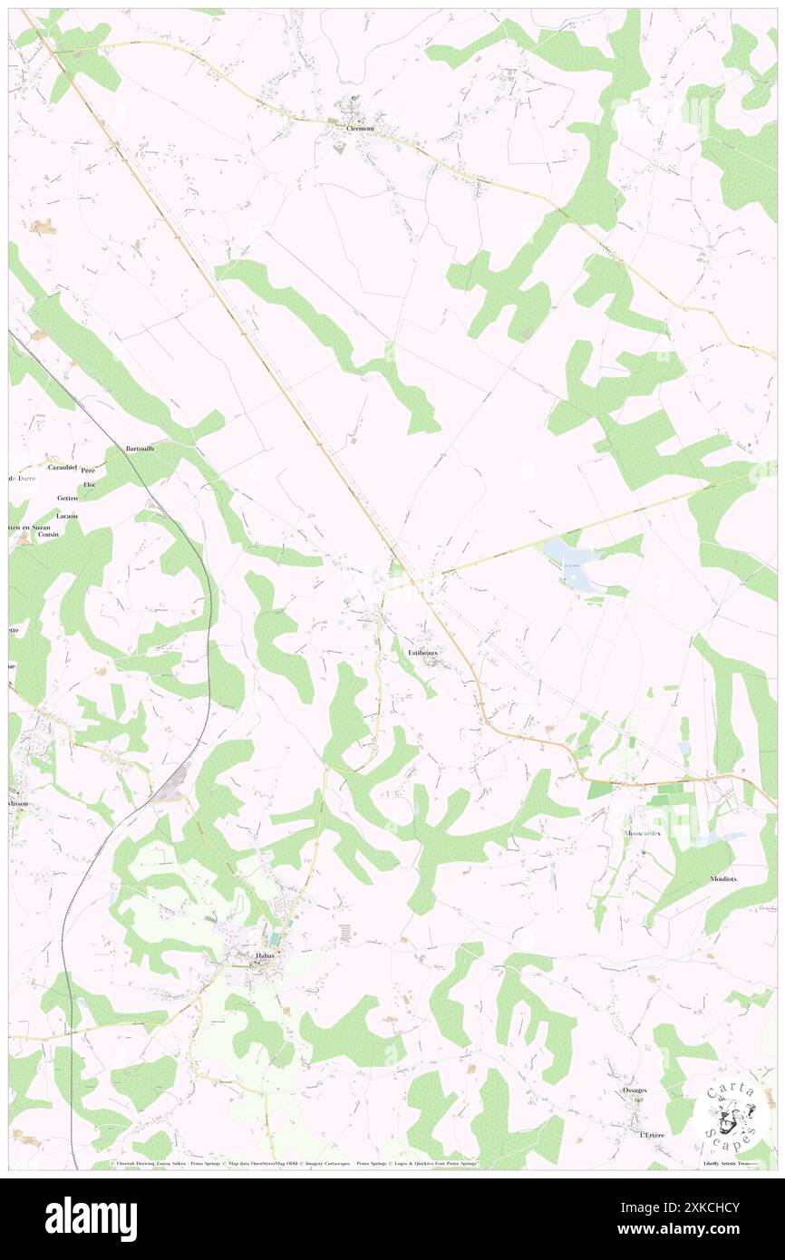 Estibeaux, Landes, FR, Francia, Nouvelle-Aquitaine, N 43 36' 0'', S 0 54' 24''', MAP, Cartascapes Map pubblicata nel 2024. Esplora Cartascapes, una mappa che rivela i diversi paesaggi, culture ed ecosistemi della Terra. Viaggia attraverso il tempo e lo spazio, scoprendo l'interconnessione del passato, del presente e del futuro del nostro pianeta. Foto Stock