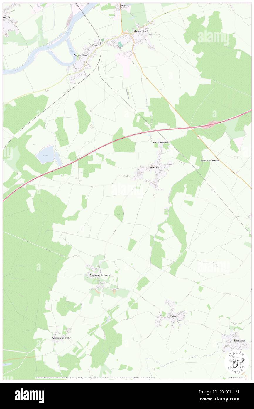 Franxault, Cote d'Or, FR, Francia, Borgogna-Franca Contea, N 47 3' 11'', N 5 16' 37'', MAP, Cartascapes Map pubblicata nel 2024. Esplora Cartascapes, una mappa che rivela i diversi paesaggi, culture ed ecosistemi della Terra. Viaggia attraverso il tempo e lo spazio, scoprendo l'interconnessione del passato, del presente e del futuro del nostro pianeta. Foto Stock