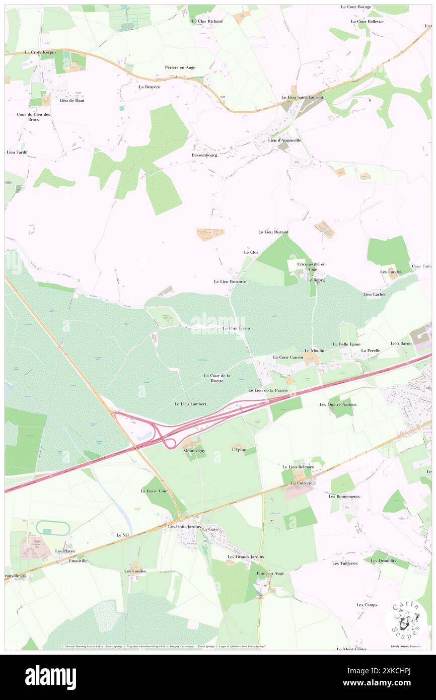 Cricqueville-en-Auge, Calvados, FR, Francia, Normandia, N 49 14' 29'', S 0 3' 47'', MAP, Cartascapes Map pubblicata nel 2024. Esplora Cartascapes, una mappa che rivela i diversi paesaggi, culture ed ecosistemi della Terra. Viaggia attraverso il tempo e lo spazio, scoprendo l'interconnessione del passato, del presente e del futuro del nostro pianeta. Foto Stock