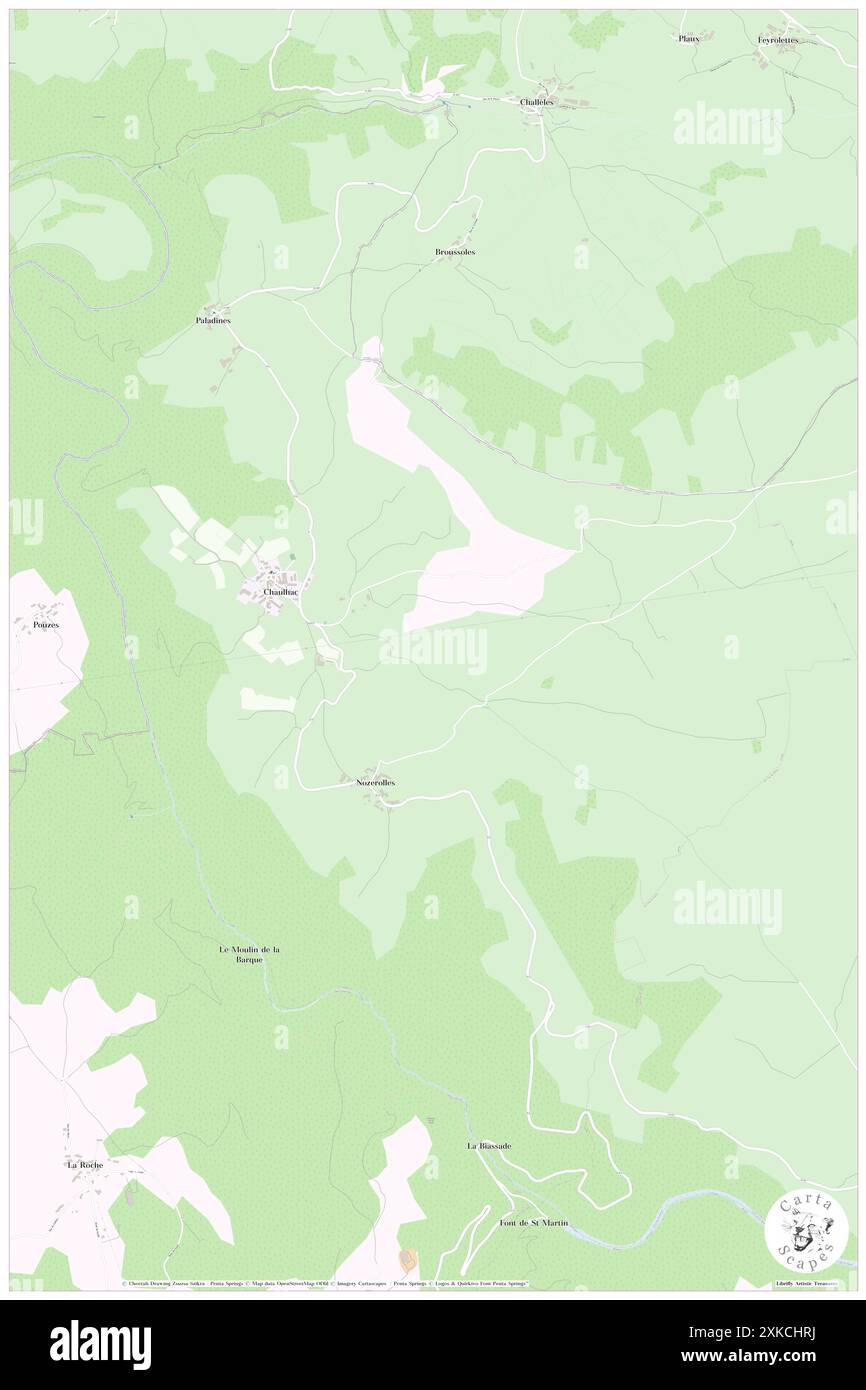 Chaulhac, Lozère, FR, Francia, Occitanie, N 44 55' 19'', N 3 15' 24''', MAP, Cartascapes Map pubblicata nel 2024. Esplora Cartascapes, una mappa che rivela i diversi paesaggi, culture ed ecosistemi della Terra. Viaggia attraverso il tempo e lo spazio, scoprendo l'interconnessione del passato, del presente e del futuro del nostro pianeta. Foto Stock