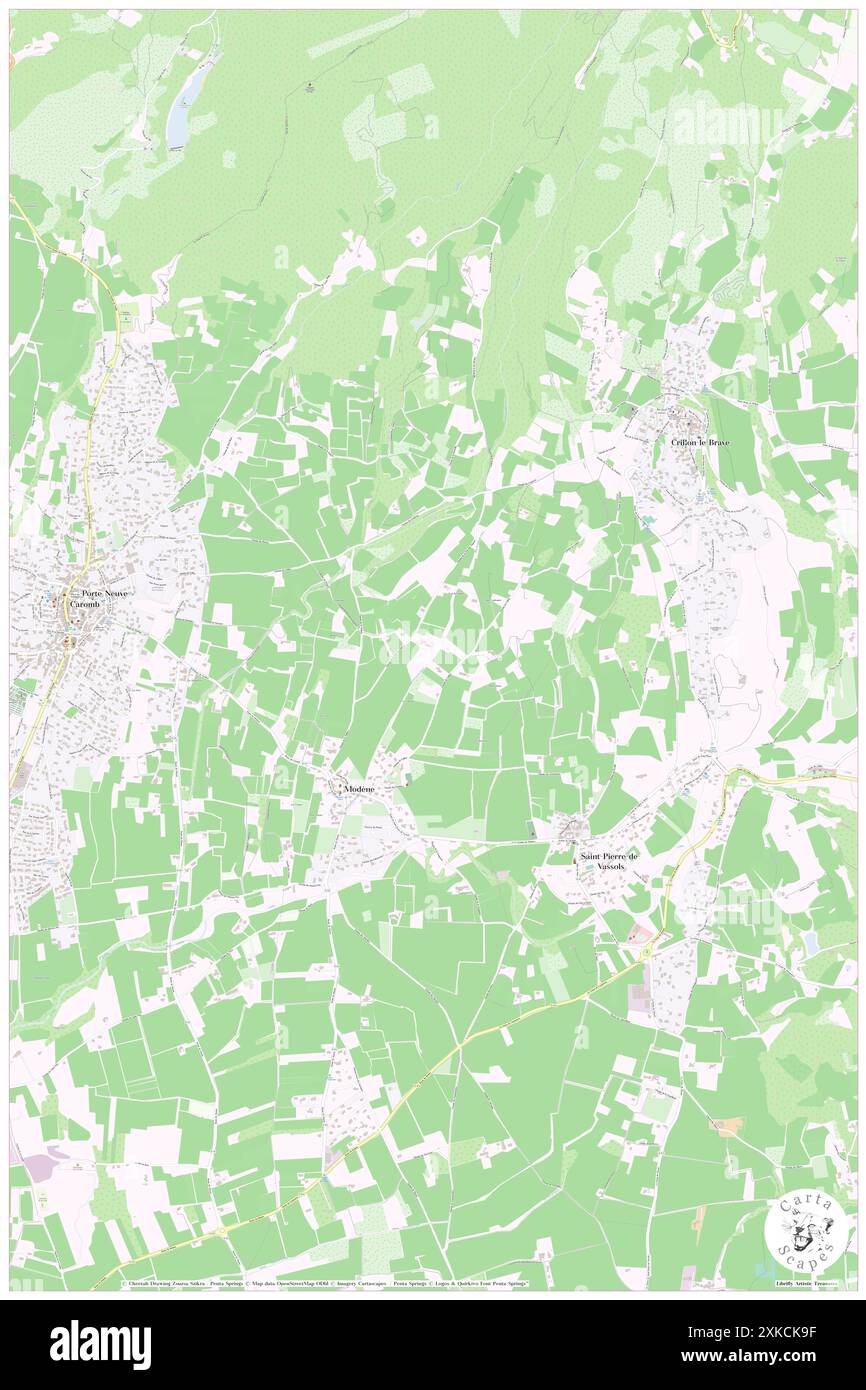 Modene, Vaucluse, FR, Francia, Provence-Alpes-Côte d'Azur, N 44 6' 11'', N 5 7' 23'', MAP, Cartascapes Map pubblicata nel 2024. Esplora Cartascapes, una mappa che rivela i diversi paesaggi, culture ed ecosistemi della Terra. Viaggia attraverso il tempo e lo spazio, scoprendo l'interconnessione del passato, del presente e del futuro del nostro pianeta. Foto Stock