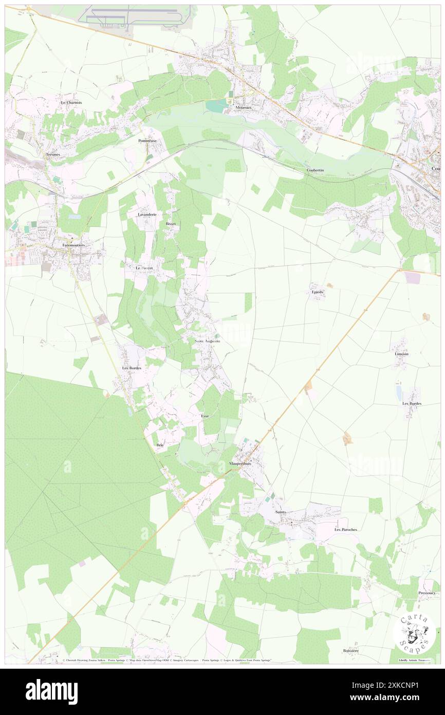 Saint-Augustin, Seine-et-Marne, FR, Francia, Île-de-France, N 48 47' 4'', N 3 1' 45'', MAP, Cartascapes Map pubblicata nel 2024. Esplora Cartascapes, una mappa che rivela i diversi paesaggi, culture ed ecosistemi della Terra. Viaggia attraverso il tempo e lo spazio, scoprendo l'interconnessione del passato, del presente e del futuro del nostro pianeta. Foto Stock