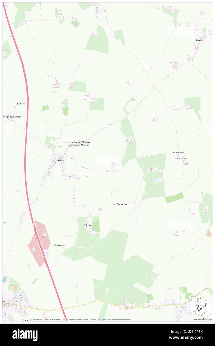 Doucelles, Sarthe, FR, Francia, Pays de la Loire, N 48 15' 23'', N 0 10' 6'', mappa, Cartascapes Mappa pubblicata nel 2024. Esplora Cartascapes, una mappa che rivela i diversi paesaggi, culture ed ecosistemi della Terra. Viaggia attraverso il tempo e lo spazio, scoprendo l'interconnessione del passato, del presente e del futuro del nostro pianeta. Foto Stock