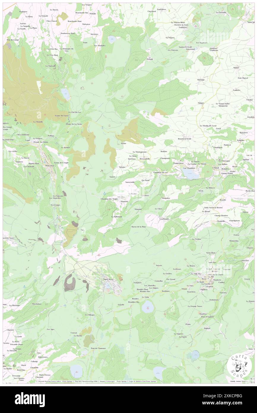 Chambon-sur-Lac, Puy-de-Dôme, FR, Francia, Auvergne-Rhône-Alpes, N 45 34' 17'', N 2 53' 48'', MAP, Cartascapes Map pubblicata nel 2024. Esplora Cartascapes, una mappa che rivela i diversi paesaggi, culture ed ecosistemi della Terra. Viaggia attraverso il tempo e lo spazio, scoprendo l'interconnessione del passato, del presente e del futuro del nostro pianeta. Foto Stock