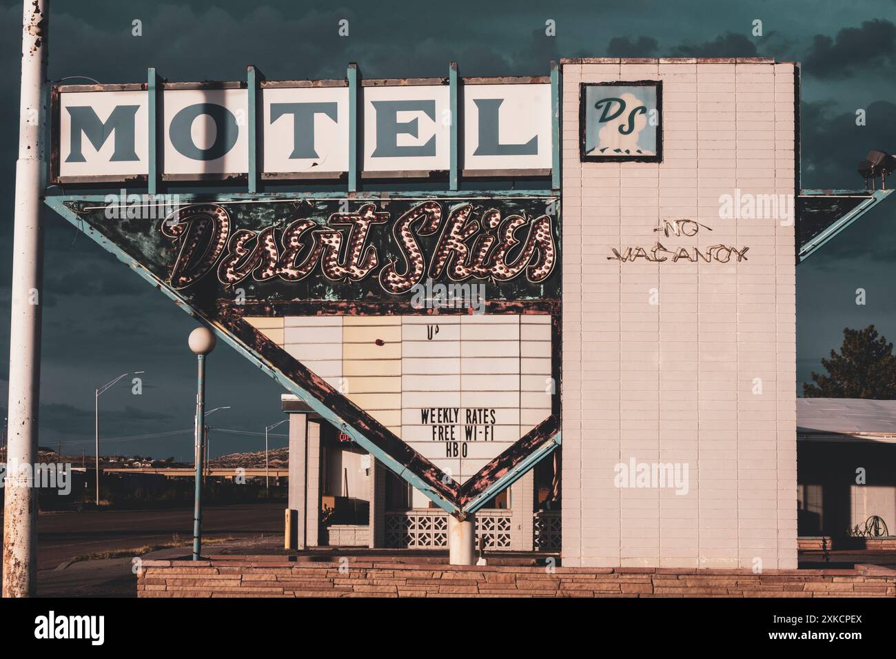 Motel d'epoca americano lungo la Route 66 a Gallup, New Mexico Foto Stock