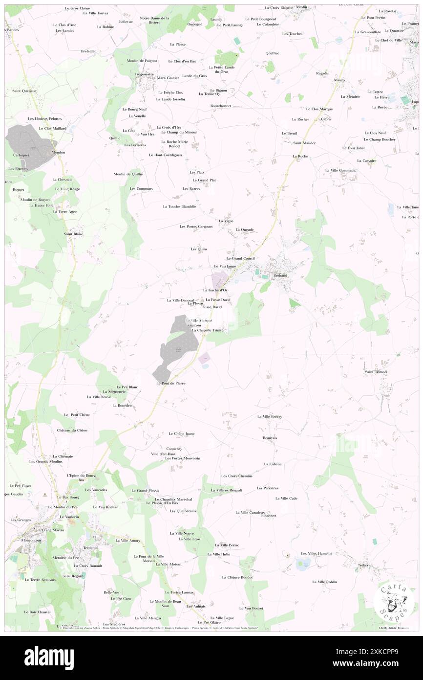 Brehand, Côtes-d'Armor, FR, Francia, Bretagna, N 48 24' 10'', S 2 34' 27'', MAP, Cartascapes Map pubblicata nel 2024. Esplora Cartascapes, una mappa che rivela i diversi paesaggi, culture ed ecosistemi della Terra. Viaggia attraverso il tempo e lo spazio, scoprendo l'interconnessione del passato, del presente e del futuro del nostro pianeta. Foto Stock