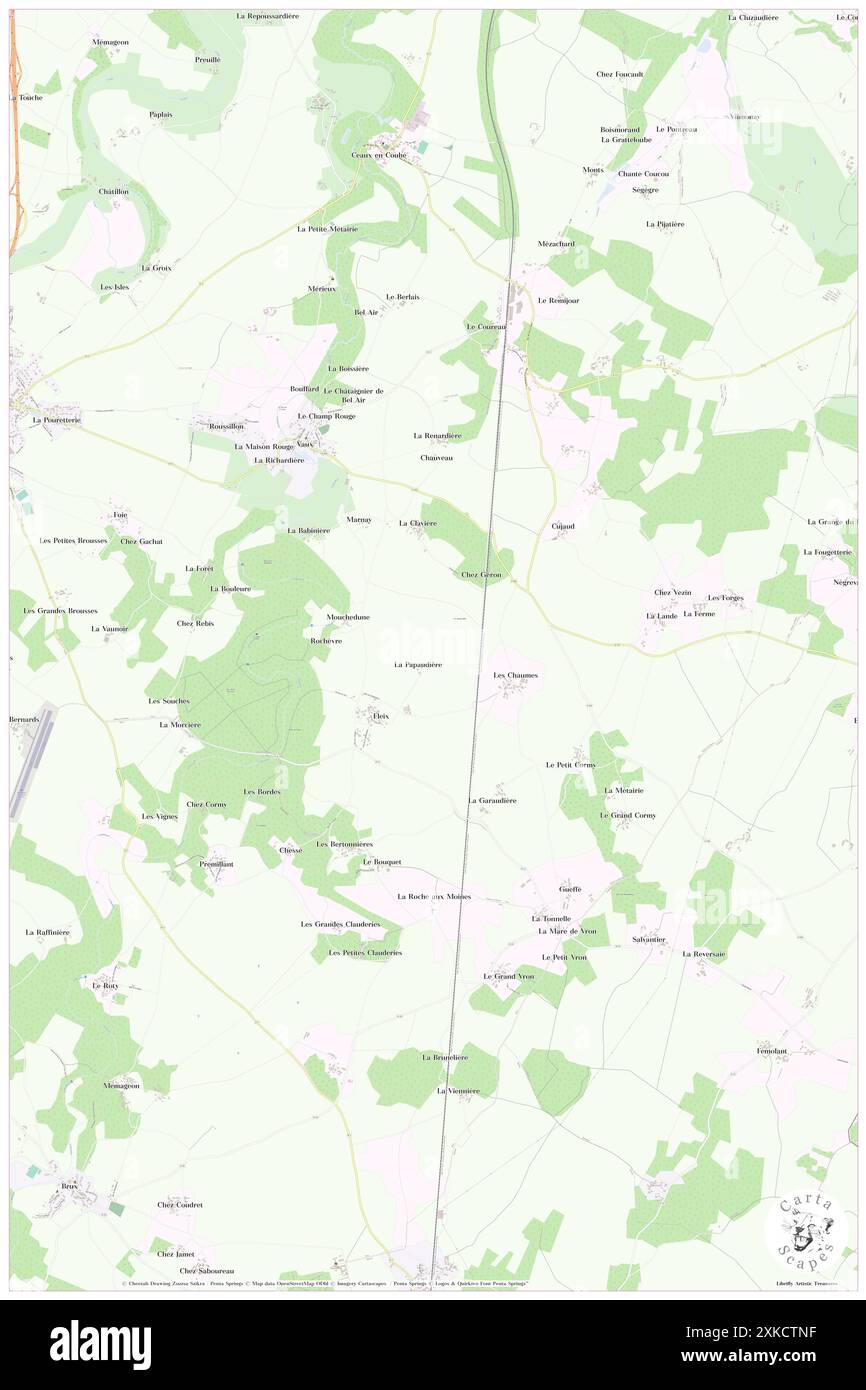 Vaux, Vienne, FR, Francia, Nouvelle-Aquitaine, N 46 17' 49'', N 0 13' 14'', MAP, Cartascapes Map pubblicata nel 2024. Esplora Cartascapes, una mappa che rivela i diversi paesaggi, culture ed ecosistemi della Terra. Viaggia attraverso il tempo e lo spazio, scoprendo l'interconnessione del passato, del presente e del futuro del nostro pianeta. Foto Stock