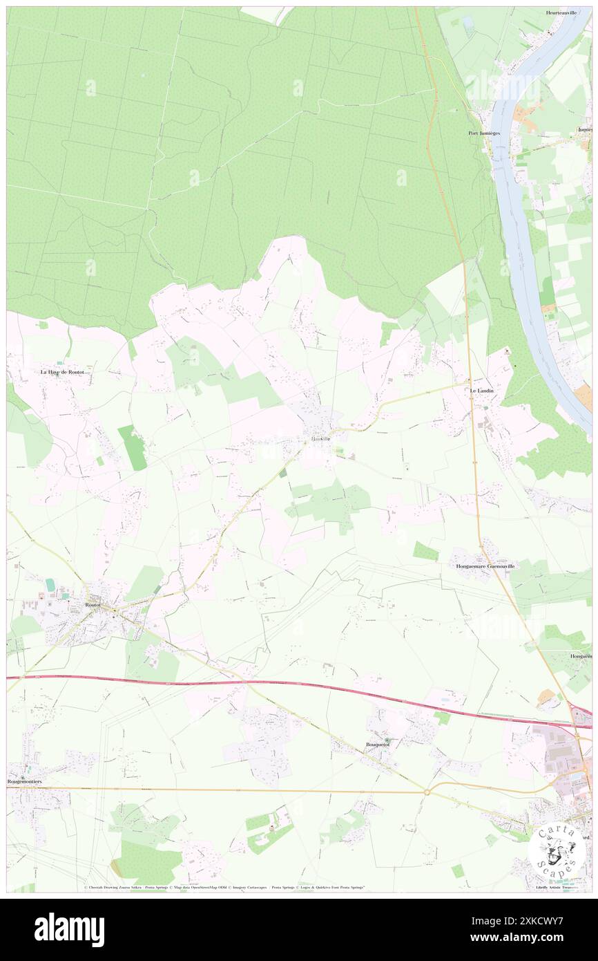 Hauville, Eure, FR, Francia, Normandia, N 49 23' 51'', N 0 46' 15'', MAP, Cartascapes Map pubblicata nel 2024. Esplora Cartascapes, una mappa che rivela i diversi paesaggi, culture ed ecosistemi della Terra. Viaggia attraverso il tempo e lo spazio, scoprendo l'interconnessione del passato, del presente e del futuro del nostro pianeta. Foto Stock