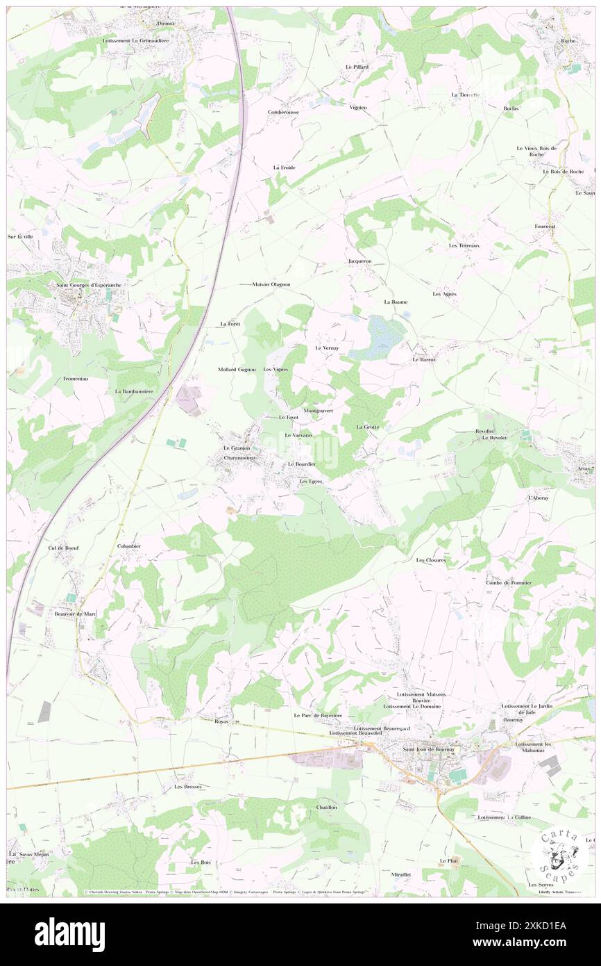 Charantonnay, Isère, FR, Francia, Auvergne-Rhône-Alpes, N 45 32' 12'', N 5 6' 29'', MAP, Cartascapes Map pubblicata nel 2024. Esplora Cartascapes, una mappa che rivela i diversi paesaggi, culture ed ecosistemi della Terra. Viaggia attraverso il tempo e lo spazio, scoprendo l'interconnessione del passato, del presente e del futuro del nostro pianeta. Foto Stock