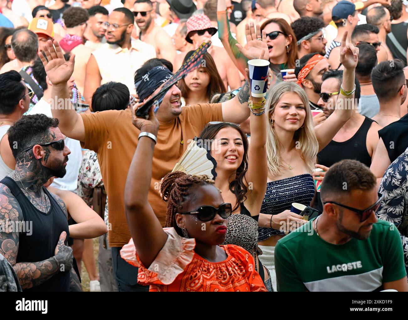 LONDRA, INGHILTERRA - 21 LUGLIO 2024: AS One in the Park 2024, celebra la comunità LGBTQ unendola per una giornata di orgoglio, diversità e festeggiamenti. ( Credito: Vedi li/Picture Capital/Alamy Live News Foto Stock