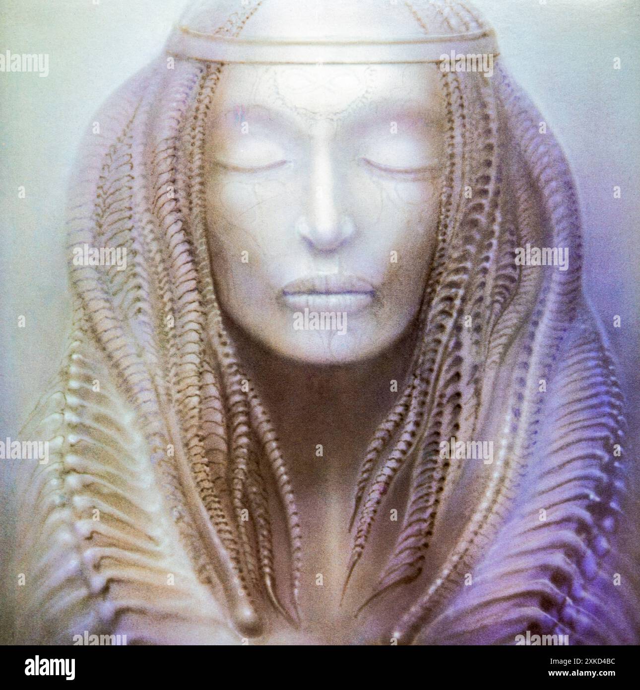 La copertina di H.R. Giger è stata inserita nella copertina di Brain Salad Surgery, il quarto album in studio di Emerson, Lake and Palmer, pubblicato nel 1973. Foto Stock