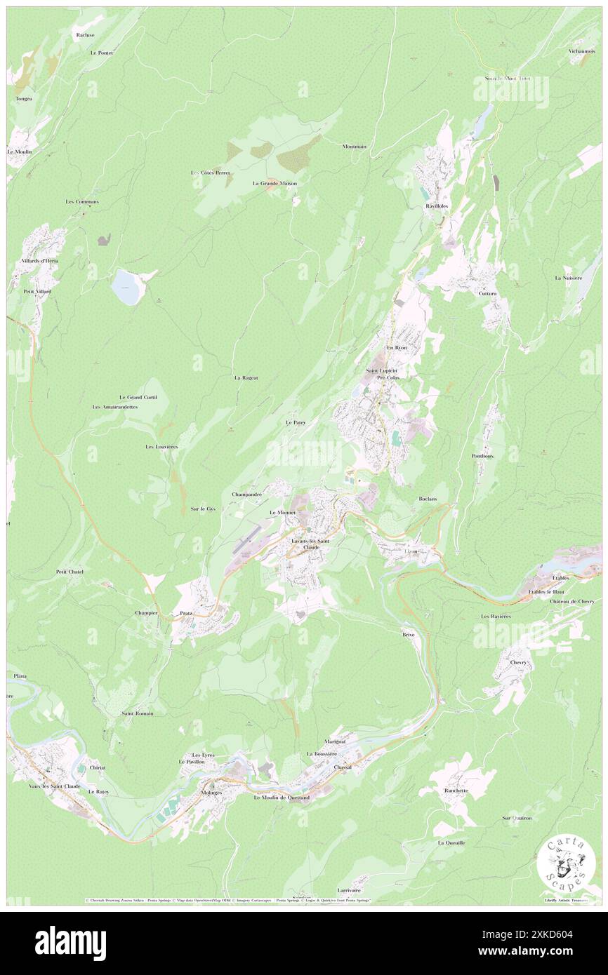 Lavans-les-Saint-Claude, Giura, FR, Francia, Borgogna-Franca Contea, N 46 23' 9'', N 5 46' 55'', MAP, Cartascapes Map pubblicata nel 2024. Esplora Cartascapes, una mappa che rivela i diversi paesaggi, culture ed ecosistemi della Terra. Viaggia attraverso il tempo e lo spazio, scoprendo l'interconnessione del passato, del presente e del futuro del nostro pianeta. Foto Stock