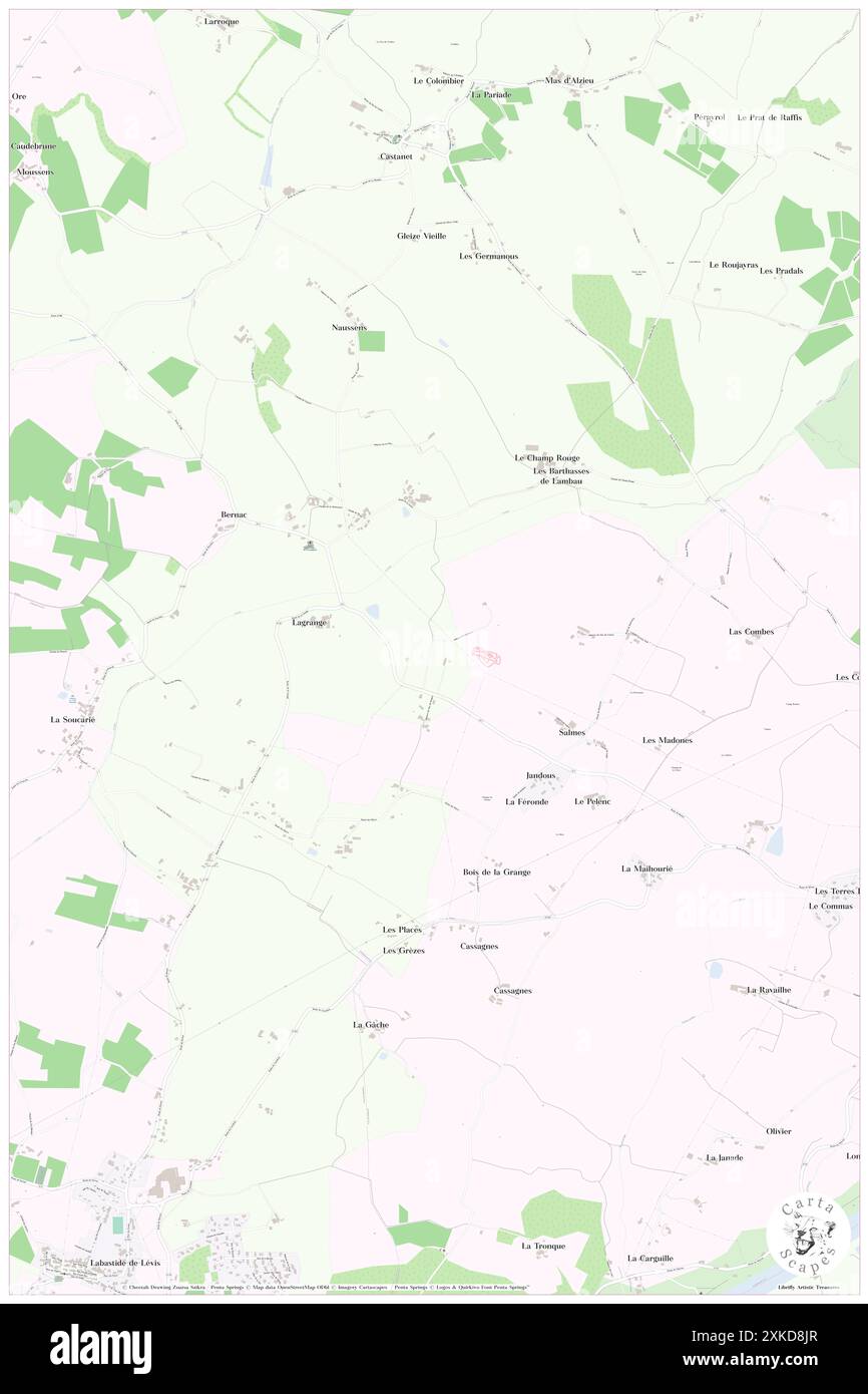 Bernac, Tarn, FR, Francia, Occitanie, N 43 57' 29'', N 2 1' 28'', MAP, Cartascapes Map pubblicata nel 2024. Esplora Cartascapes, una mappa che rivela i diversi paesaggi, culture ed ecosistemi della Terra. Viaggia attraverso il tempo e lo spazio, scoprendo l'interconnessione del passato, del presente e del futuro del nostro pianeta. Foto Stock