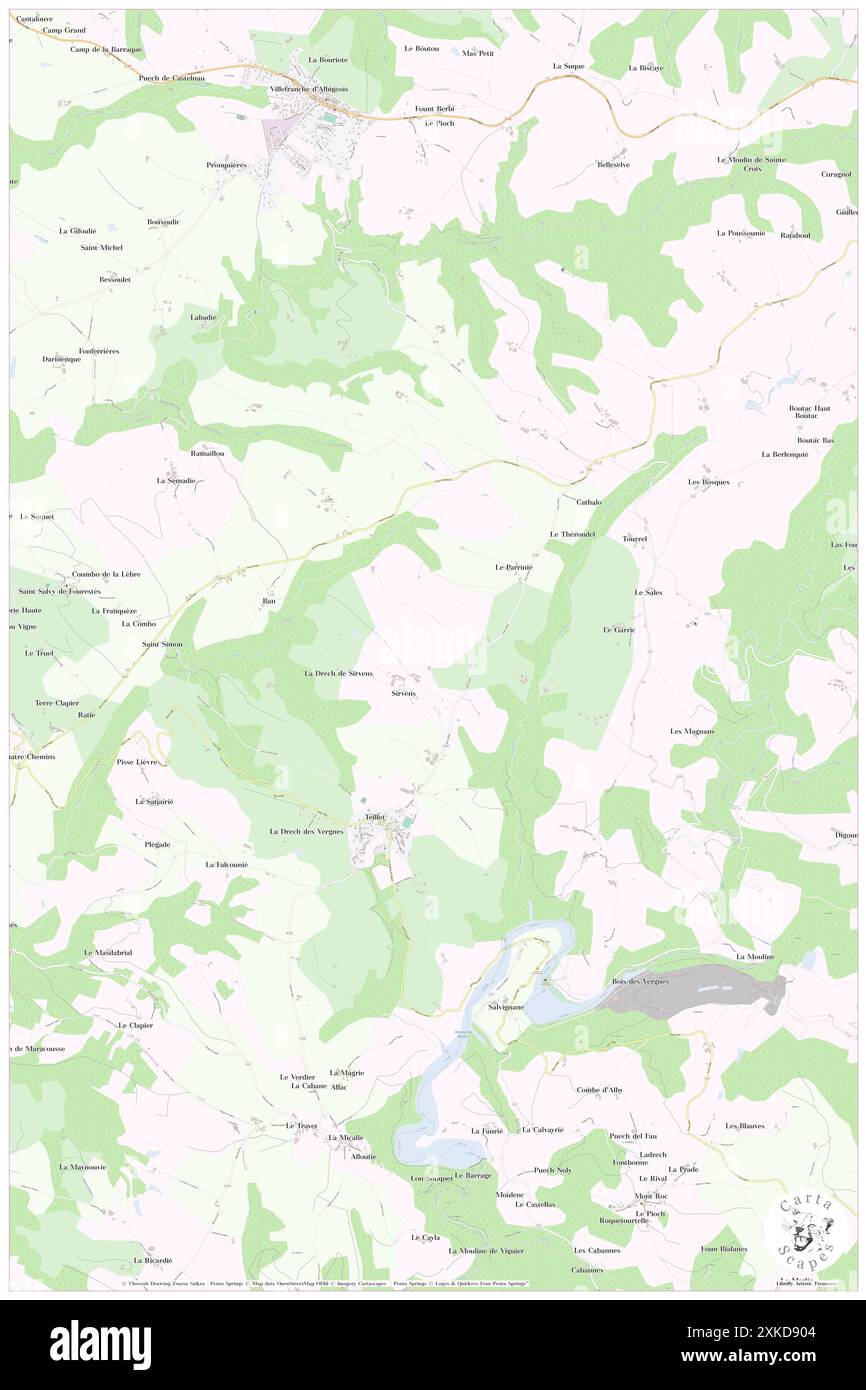 Teillet, Tarn, FR, Francia, Occitanie, N 43 50' 3'', N 2 20' 21''', MAP, Cartascapes Map pubblicata nel 2024. Esplora Cartascapes, una mappa che rivela i diversi paesaggi, culture ed ecosistemi della Terra. Viaggia attraverso il tempo e lo spazio, scoprendo l'interconnessione del passato, del presente e del futuro del nostro pianeta. Foto Stock