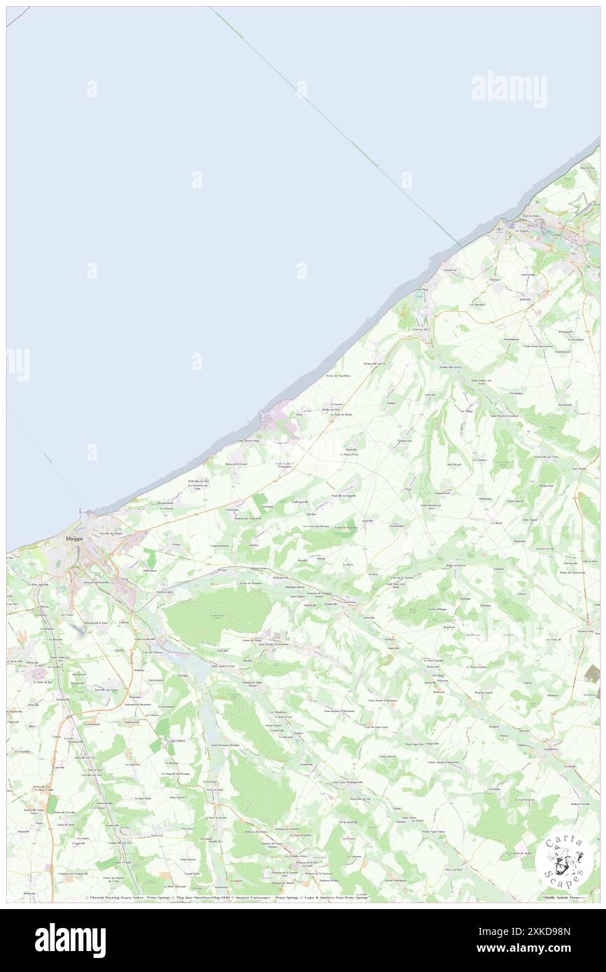 Petit-Caux, Seine-Maritime, FR, Francia, Normandia, N 49 57' 24''', N 1 13' 18''', MAP, Cartascapes Map pubblicata nel 2024. Esplora Cartascapes, una mappa che rivela i diversi paesaggi, culture ed ecosistemi della Terra. Viaggia attraverso il tempo e lo spazio, scoprendo l'interconnessione del passato, del presente e del futuro del nostro pianeta. Foto Stock