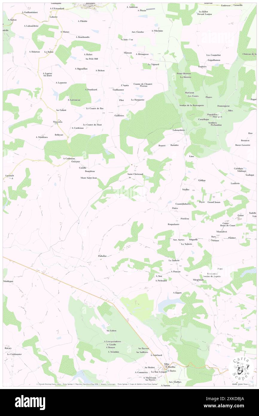 Saint-Christaud, alta Garonna, FR, Francia, Occitanie, N 43 11' 21''', N 1 7' 44''', MAP, Cartascapes Map pubblicata nel 2024. Esplora Cartascapes, una mappa che rivela i diversi paesaggi, culture ed ecosistemi della Terra. Viaggia attraverso il tempo e lo spazio, scoprendo l'interconnessione del passato, del presente e del futuro del nostro pianeta. Foto Stock