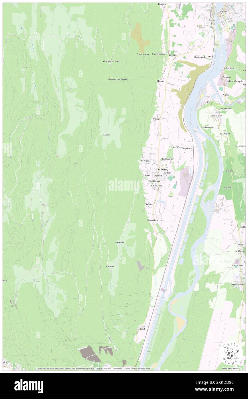 Anglefort, Ain, FR, Francia, Auvergne-Rhône-Alpes, N 45 54' 43'', N 5 48' 32'', MAP, Cartascapes Map pubblicata nel 2024. Esplora Cartascapes, una mappa che rivela i diversi paesaggi, culture ed ecosistemi della Terra. Viaggia attraverso il tempo e lo spazio, scoprendo l'interconnessione del passato, del presente e del futuro del nostro pianeta. Foto Stock