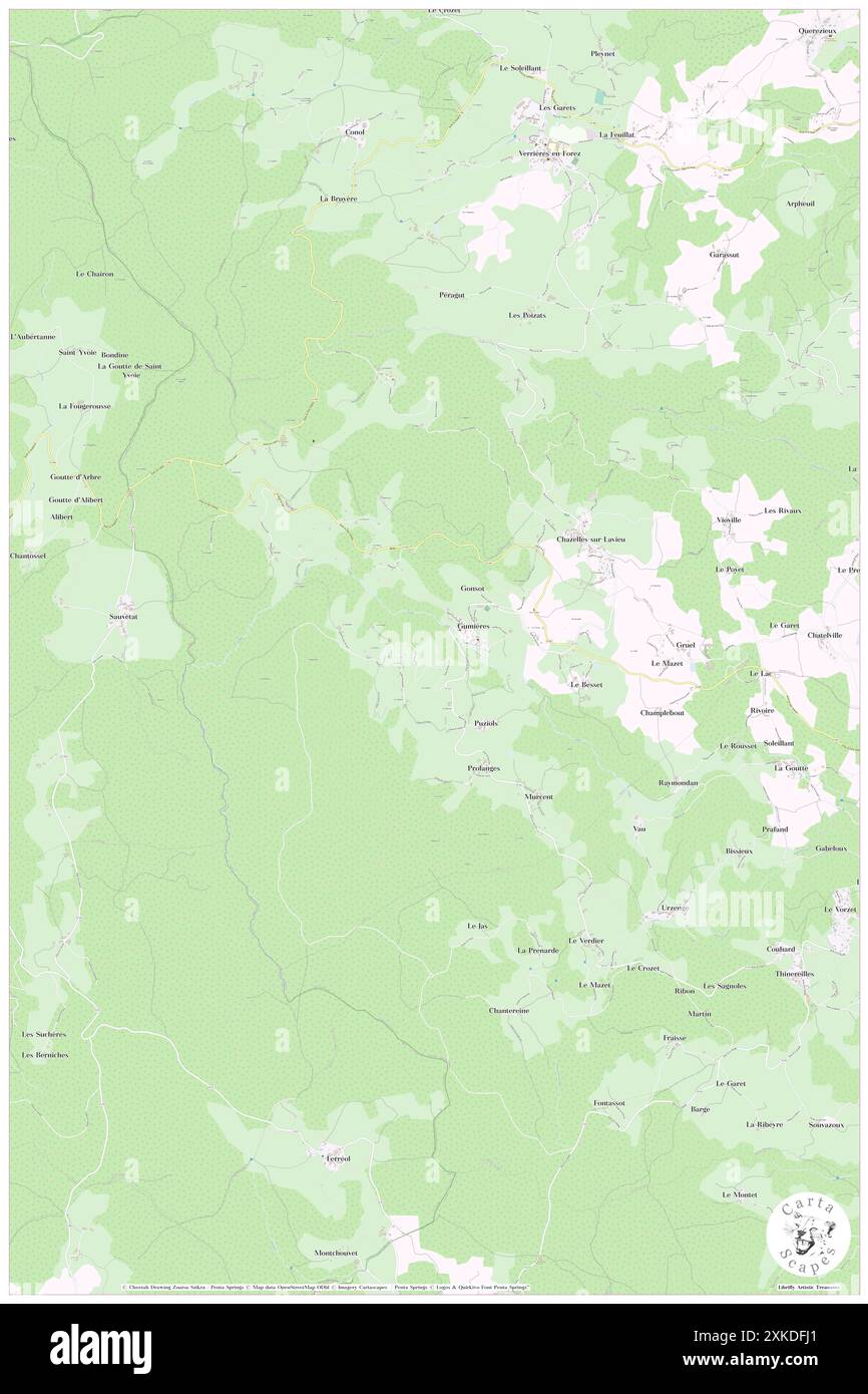 Gumieres, Loira, FR, Francia, Auvergne-Rhône-Alpes, N 45 31' 51'', N 3 59' 13'', MAP, Cartascapes Map pubblicata nel 2024. Esplora Cartascapes, una mappa che rivela i diversi paesaggi, culture ed ecosistemi della Terra. Viaggia attraverso il tempo e lo spazio, scoprendo l'interconnessione del passato, del presente e del futuro del nostro pianeta. Foto Stock