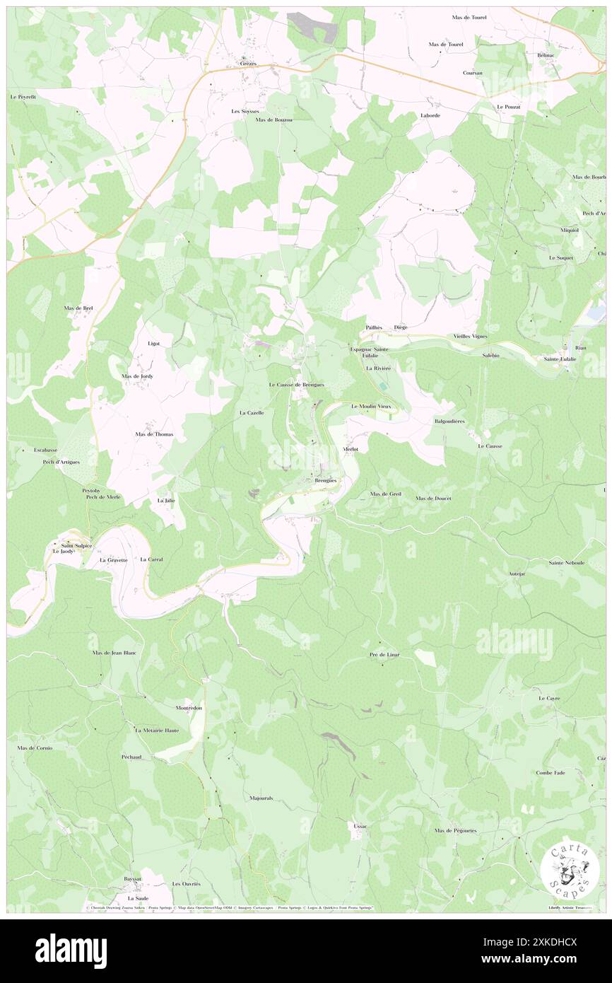 Brengues, Lot, FR, Francia, Occitanie, N 44 34' 40'', N 1 49' 59'', MAP, Cartascapes Map pubblicata nel 2024. Esplora Cartascapes, una mappa che rivela i diversi paesaggi, culture ed ecosistemi della Terra. Viaggia attraverso il tempo e lo spazio, scoprendo l'interconnessione del passato, del presente e del futuro del nostro pianeta. Foto Stock