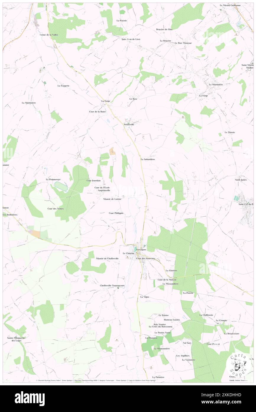 Auquainville, Calvados, FR, Francia, Normandia, N 49 3' 24''', N 0 14' 21''', MAP, Cartascapes Map pubblicata nel 2024. Esplora Cartascapes, una mappa che rivela i diversi paesaggi, culture ed ecosistemi della Terra. Viaggia attraverso il tempo e lo spazio, scoprendo l'interconnessione del passato, del presente e del futuro del nostro pianeta. Foto Stock