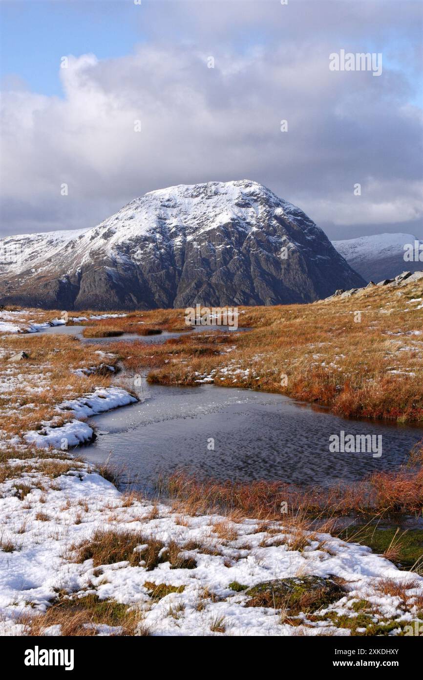 Montagna Glencoe, Highlands scozzesi, scenario invernale Foto Stock