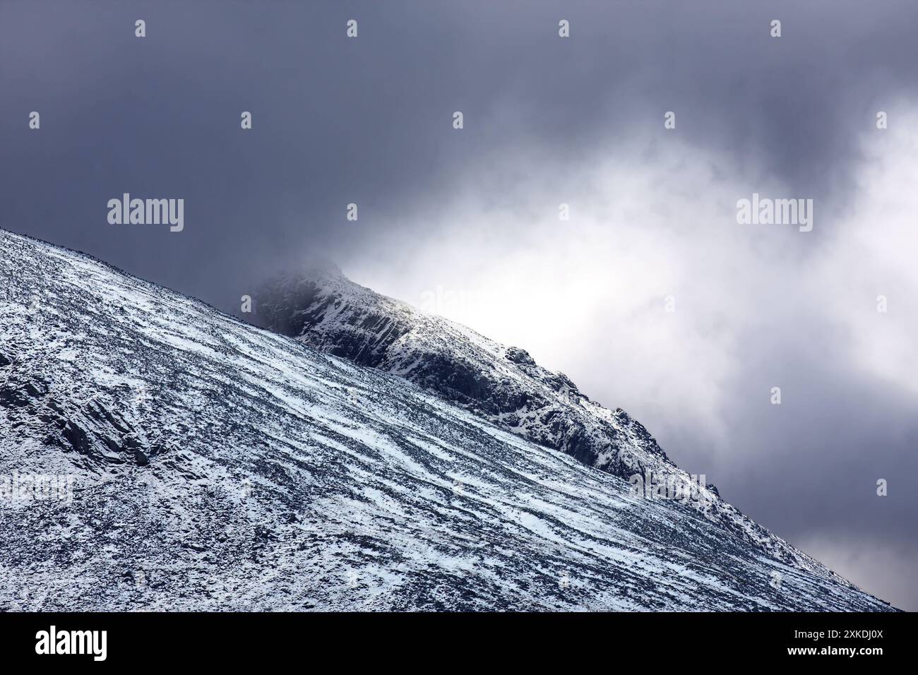 Vetta del monte Ben Nevis nelle Highlands scozzesi Foto Stock