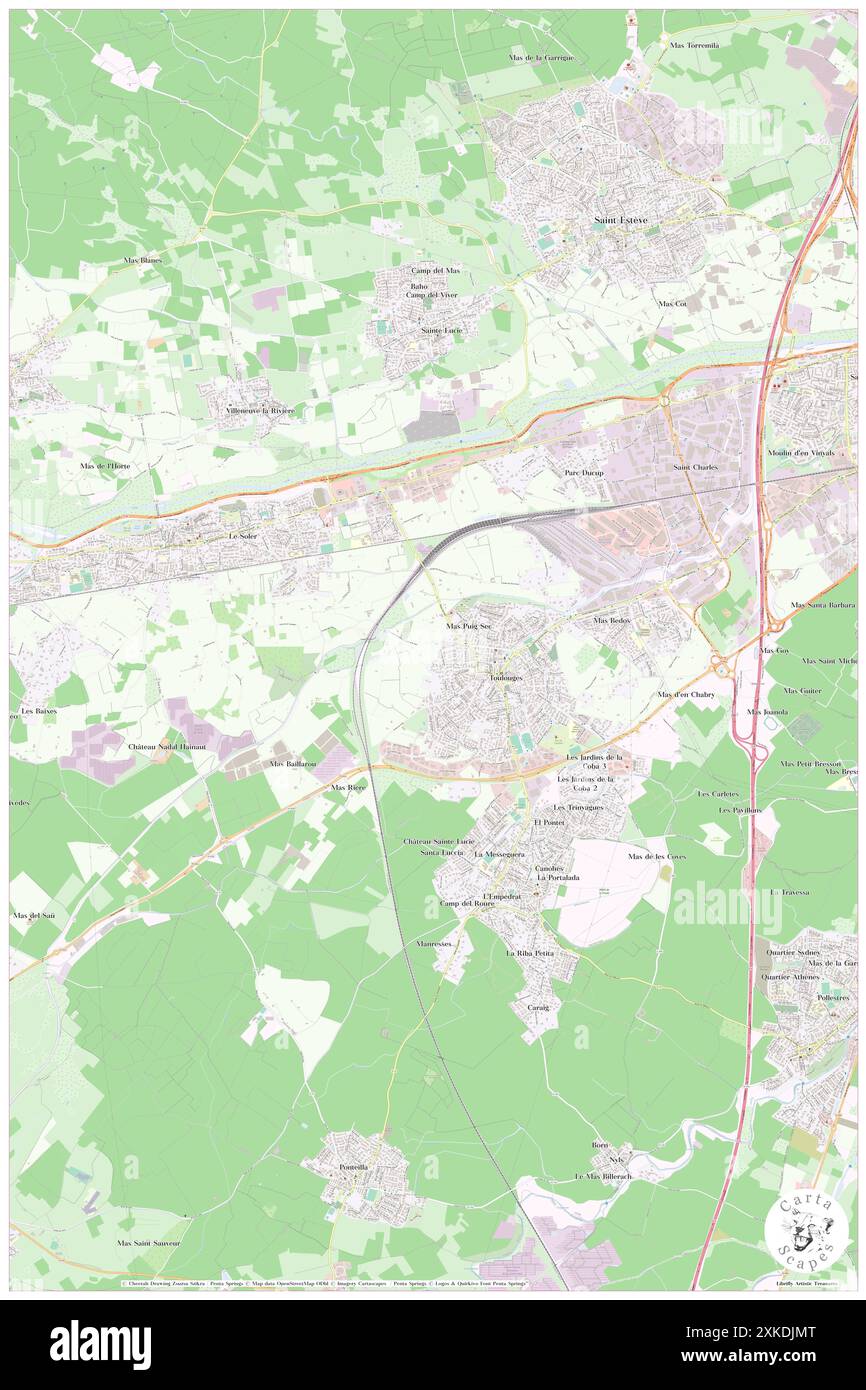 Toulouges, Pyrénées-Orientales, FR, Francia, Occitanie, N 42 40' 14'', N 2 49' 54'', MAP, Cartascapes Map pubblicata nel 2024. Esplora Cartascapes, una mappa che rivela i diversi paesaggi, culture ed ecosistemi della Terra. Viaggia attraverso il tempo e lo spazio, scoprendo l'interconnessione del passato, del presente e del futuro del nostro pianeta. Foto Stock