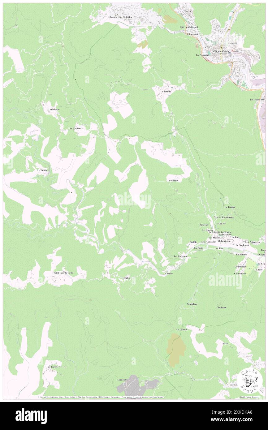 Soustelle, Gard, FR, Francia, Occitanie, N 44 10' 29'', N 4 0' 41'', MAP, Cartascapes Map pubblicata nel 2024. Esplora Cartascapes, una mappa che rivela i diversi paesaggi, culture ed ecosistemi della Terra. Viaggia attraverso il tempo e lo spazio, scoprendo l'interconnessione del passato, del presente e del futuro del nostro pianeta. Foto Stock