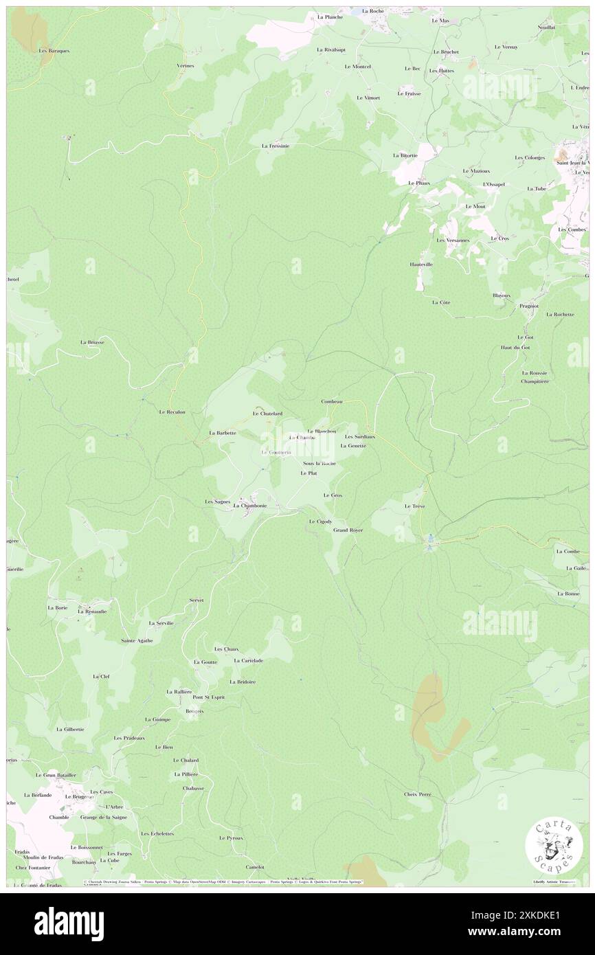 La Chamba, Loira, FR, Francia, Auvergne-Rhône-Alpes, N 45 45' 19'', N 3 45' 26'', MAP, Cartascapes Map pubblicata nel 2024. Esplora Cartascapes, una mappa che rivela i diversi paesaggi, culture ed ecosistemi della Terra. Viaggia attraverso il tempo e lo spazio, scoprendo l'interconnessione del passato, del presente e del futuro del nostro pianeta. Foto Stock