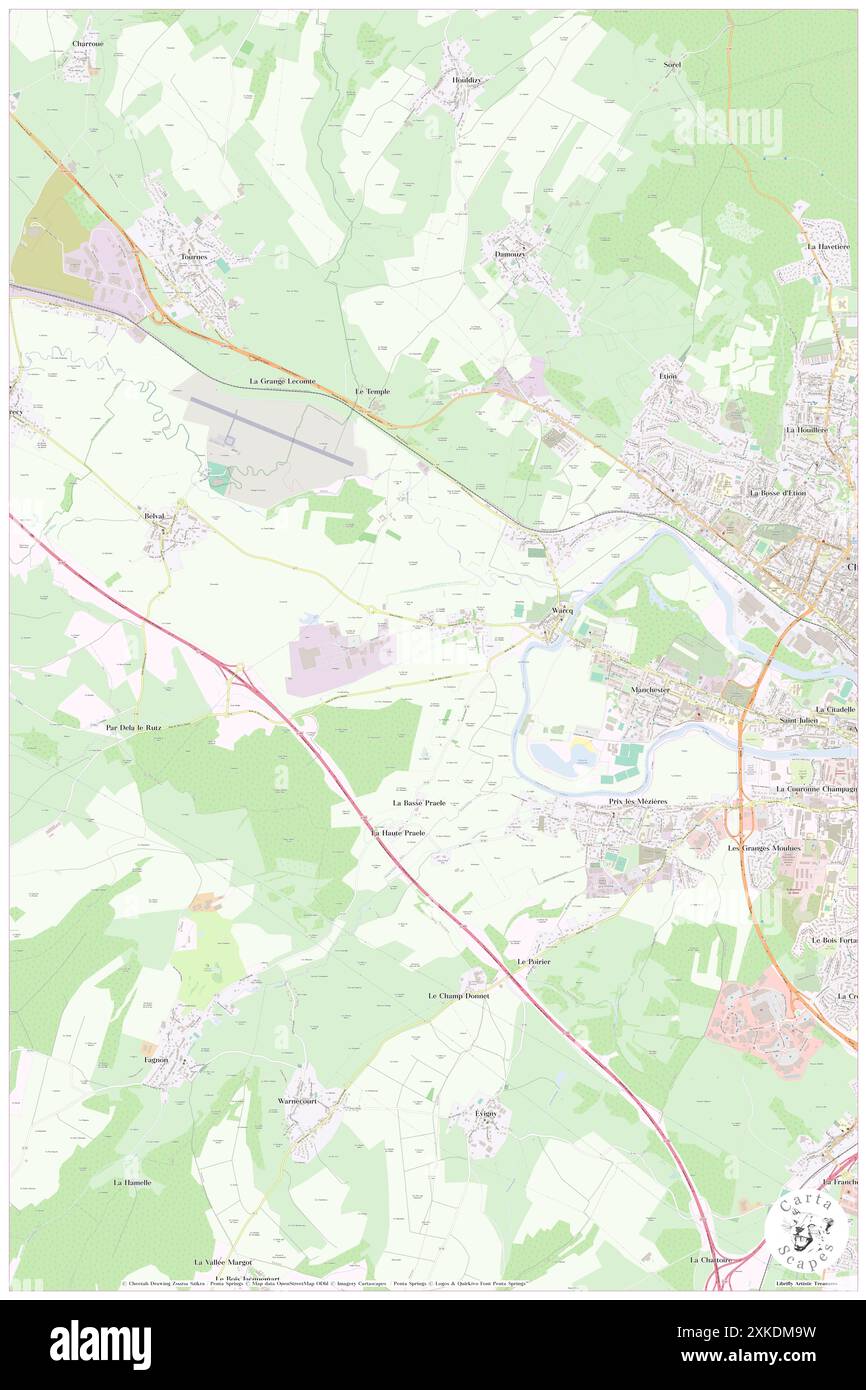 Warcq, Ardenne, FR, Francia, Grand Est, N 49 46' 10'', N 4 40' 50'', MAP, Cartascapes Map pubblicata nel 2024. Esplora Cartascapes, una mappa che rivela i diversi paesaggi, culture ed ecosistemi della Terra. Viaggia attraverso il tempo e lo spazio, scoprendo l'interconnessione del passato, del presente e del futuro del nostro pianeta. Foto Stock