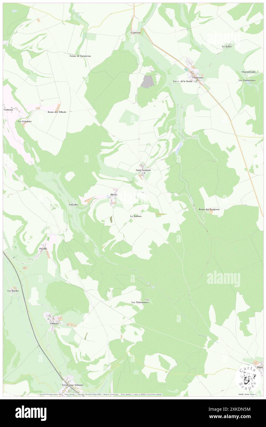 Source-Seine, Cote d'Or, FR, Francia, Bourgogne-Franca Contea, N 47 29' 21'', N 4 41' 8'', MAP, Cartascapes Map pubblicata nel 2024. Esplora Cartascapes, una mappa che rivela i diversi paesaggi, culture ed ecosistemi della Terra. Viaggia attraverso il tempo e lo spazio, scoprendo l'interconnessione del passato, del presente e del futuro del nostro pianeta. Foto Stock