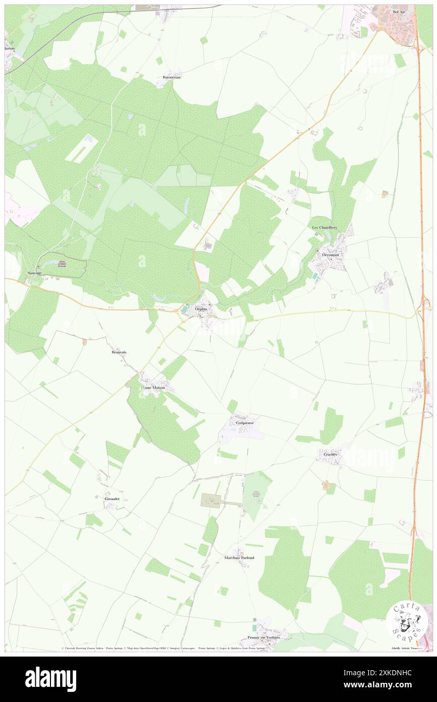 Orphin, Yvelines, FR, Francia, Île-de-France, N 48 34' 42'', N 1 46' 51'', MAP, Cartascapes Map pubblicata nel 2024. Esplora Cartascapes, una mappa che rivela i diversi paesaggi, culture ed ecosistemi della Terra. Viaggia attraverso il tempo e lo spazio, scoprendo l'interconnessione del passato, del presente e del futuro del nostro pianeta. Foto Stock