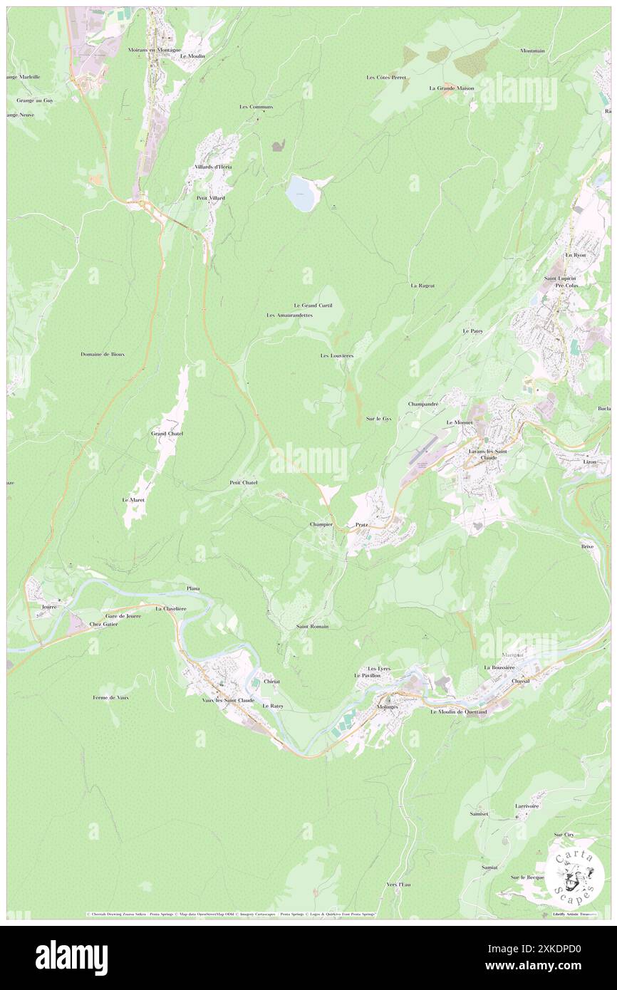 Pratz, Giura, FR, Francia, Borgogna-Franca Contea, N 46 22' 42'', N 5 45' 47'', MAP, Cartascapes Map pubblicata nel 2024. Esplora Cartascapes, una mappa che rivela i diversi paesaggi, culture ed ecosistemi della Terra. Viaggia attraverso il tempo e lo spazio, scoprendo l'interconnessione del passato, del presente e del futuro del nostro pianeta. Foto Stock