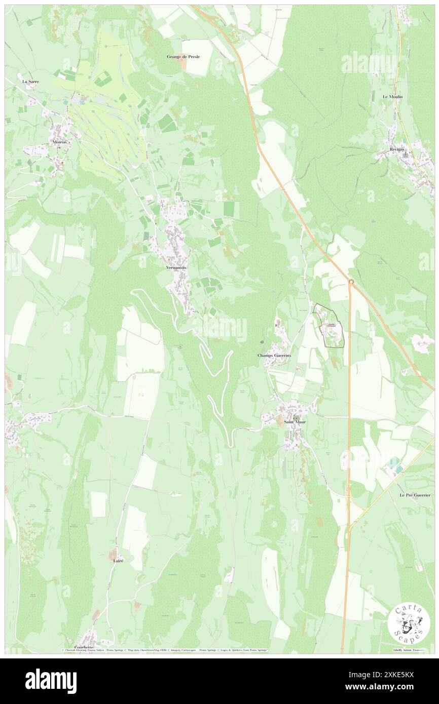 Vernantois, Giura, FR, Francia, Bourgogne-Franca Contea, N 46 37' 42'', N 5 34' 35'', MAP, Cartascapes Map pubblicata nel 2024. Esplora Cartascapes, una mappa che rivela i diversi paesaggi, culture ed ecosistemi della Terra. Viaggia attraverso il tempo e lo spazio, scoprendo l'interconnessione del passato, del presente e del futuro del nostro pianeta. Foto Stock