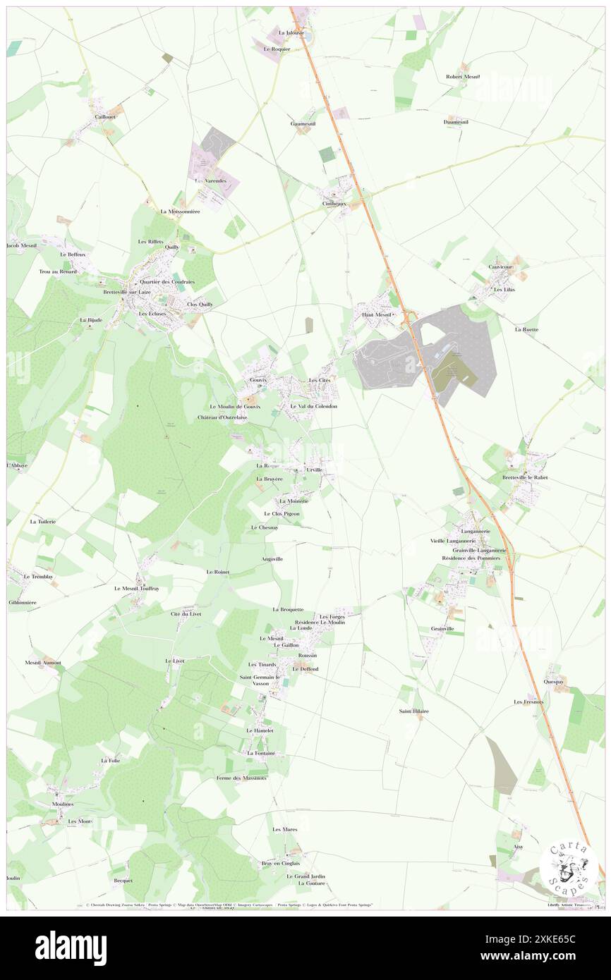 Urville, Manche, FR, Francia, Normandia, N 49 27' 5'', S 1 25' 58''', MAP, Cartascapes Map pubblicata nel 2024. Esplora Cartascapes, una mappa che rivela i diversi paesaggi, culture ed ecosistemi della Terra. Viaggia attraverso il tempo e lo spazio, scoprendo l'interconnessione del passato, del presente e del futuro del nostro pianeta. Foto Stock