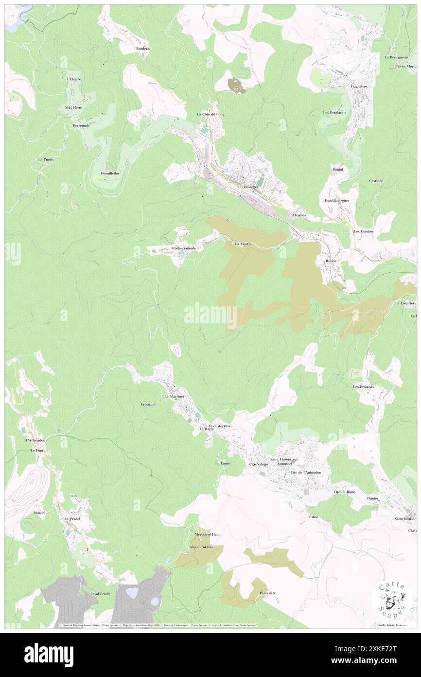 Robiac-Rochessadoule, Gard, FR, Francia, Occitanie, N 44 16' 44'', N 4 5' 11'', MAP, Cartascapes Map pubblicata nel 2024. Esplora Cartascapes, una mappa che rivela i diversi paesaggi, culture ed ecosistemi della Terra. Viaggia attraverso il tempo e lo spazio, scoprendo l'interconnessione del passato, del presente e del futuro del nostro pianeta. Foto Stock