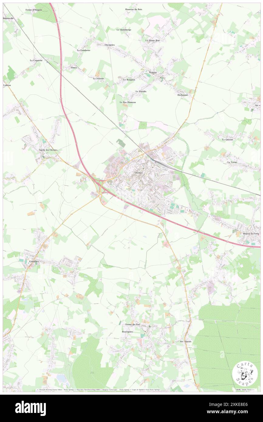 Orchies, Nord, FR, Francia, Hauts-de-France, N 50 28' 28'', N 3 14' 39'', MAP, Cartascapes Map pubblicata nel 2024. Esplora Cartascapes, una mappa che rivela i diversi paesaggi, culture ed ecosistemi della Terra. Viaggia attraverso il tempo e lo spazio, scoprendo l'interconnessione del passato, del presente e del futuro del nostro pianeta. Foto Stock