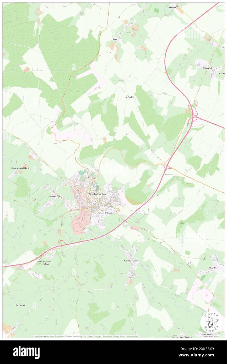 Neufchatel-en-Bray, Seine-Maritime, FR, Francia, Normandia, N 49 44' 2'', N 1 26' 26'', MAP, Cartascapes Map pubblicata nel 2024. Esplora Cartascapes, una mappa che rivela i diversi paesaggi, culture ed ecosistemi della Terra. Viaggia attraverso il tempo e lo spazio, scoprendo l'interconnessione del passato, del presente e del futuro del nostro pianeta. Foto Stock