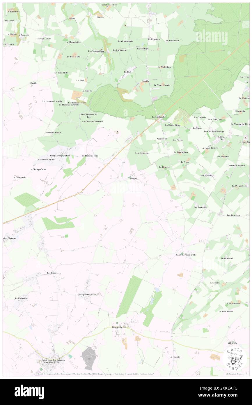 Berigny, Manche, FR, Francia, Normandia, N 49 8' 34'', S 0 56' 26'', MAP, Cartascapes Map pubblicata nel 2024. Esplora Cartascapes, una mappa che rivela i diversi paesaggi, culture ed ecosistemi della Terra. Viaggia attraverso il tempo e lo spazio, scoprendo l'interconnessione del passato, del presente e del futuro del nostro pianeta. Foto Stock